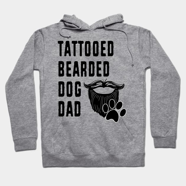 Dog Dad Bearded Tattooed Fathers Day Pet Lover Hoodie by FilsonDesigns